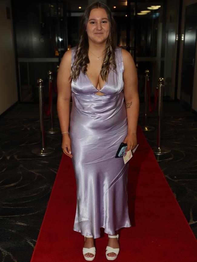 MELBOURNE, AUSTRALIA – JUNE 14 2024 Stephanie Hester attend the Lowanna College Senior Formal 2024 at the Moe Racing Club Picture: Brendan Beckett