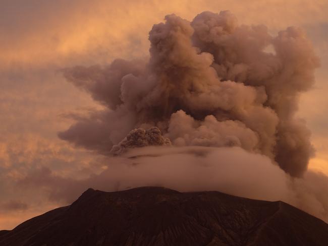 Mount Ruang volcano erupts in Sitaro, North Sulawesi, on April 19. Picture: AFP