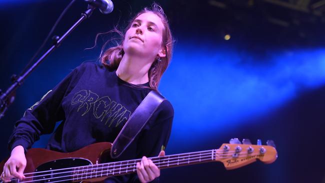 Hatchie performing at the Forest Stage at Falls Festival in Byron Bay.