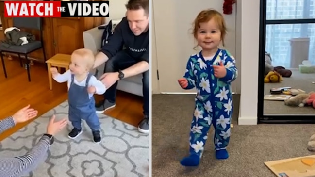 The joy of a baby's first steps