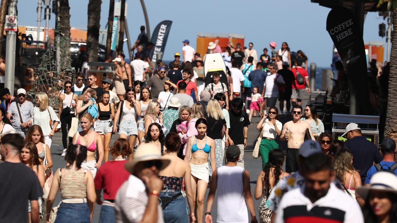 Schoolies at Surfers Paradise on The Gold Coast. Picture: Jason O'Brien