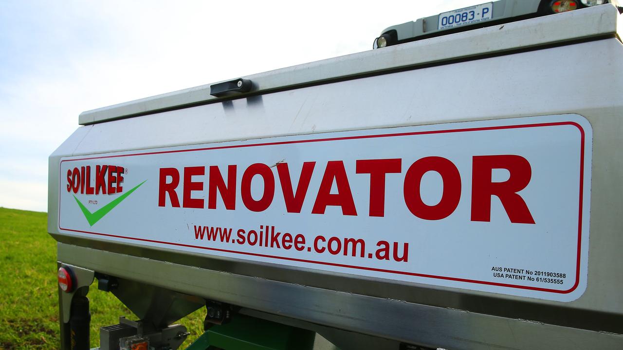 Their patented cultivator, the Soilkee Renovator, has achieved huge dry matter yield and available nutrient increases as well as massive carbon sequestration on their land. Picture: Andy Rogers