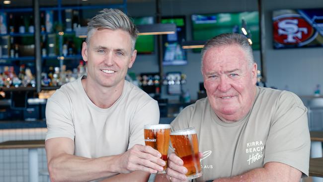 KTQ Group Development Director Jeremy Holmes (L) and Publican Greg Hodge at the Kirra Beach Hotel. Picture: Glenn Campbell