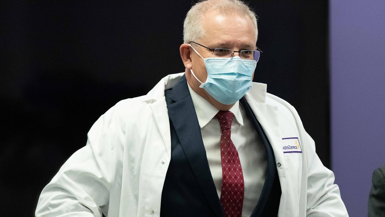 Prime Minister Scott Morrison is seen during a tour of the AstraZeneca laboratories, in Sydney. Picture: Bianca De Marchi/NCA NewsWire