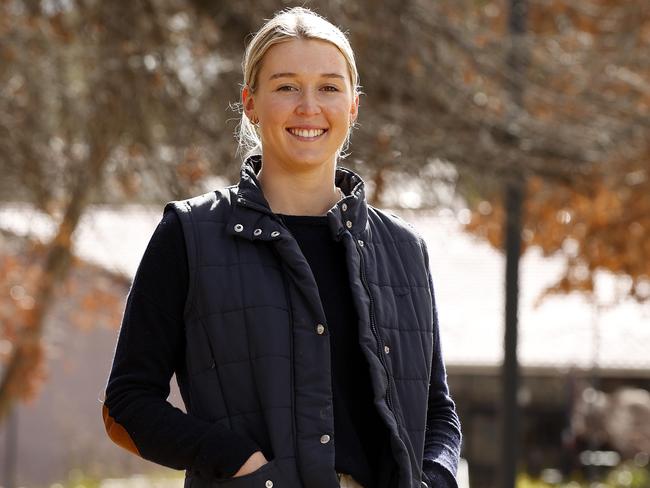 Sophie Barclay, UNE Bachelor of Business student on campus in Armidale. Picture: Jonathan Ng