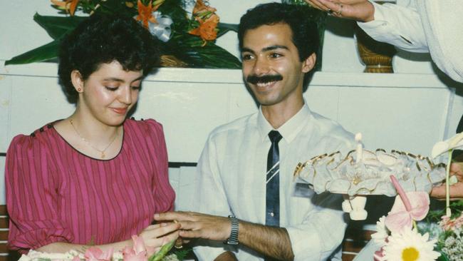 Saeed Fassaie with his wife Susan at their engagement party in 1988. Picture: Supplied.