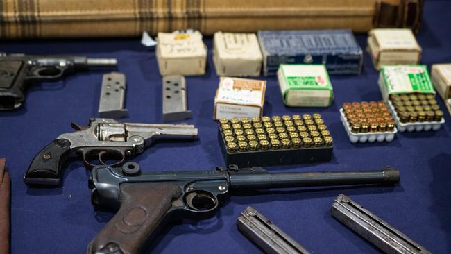 Firearms and ammunition seized by police in Spain. Picture: Getty Images