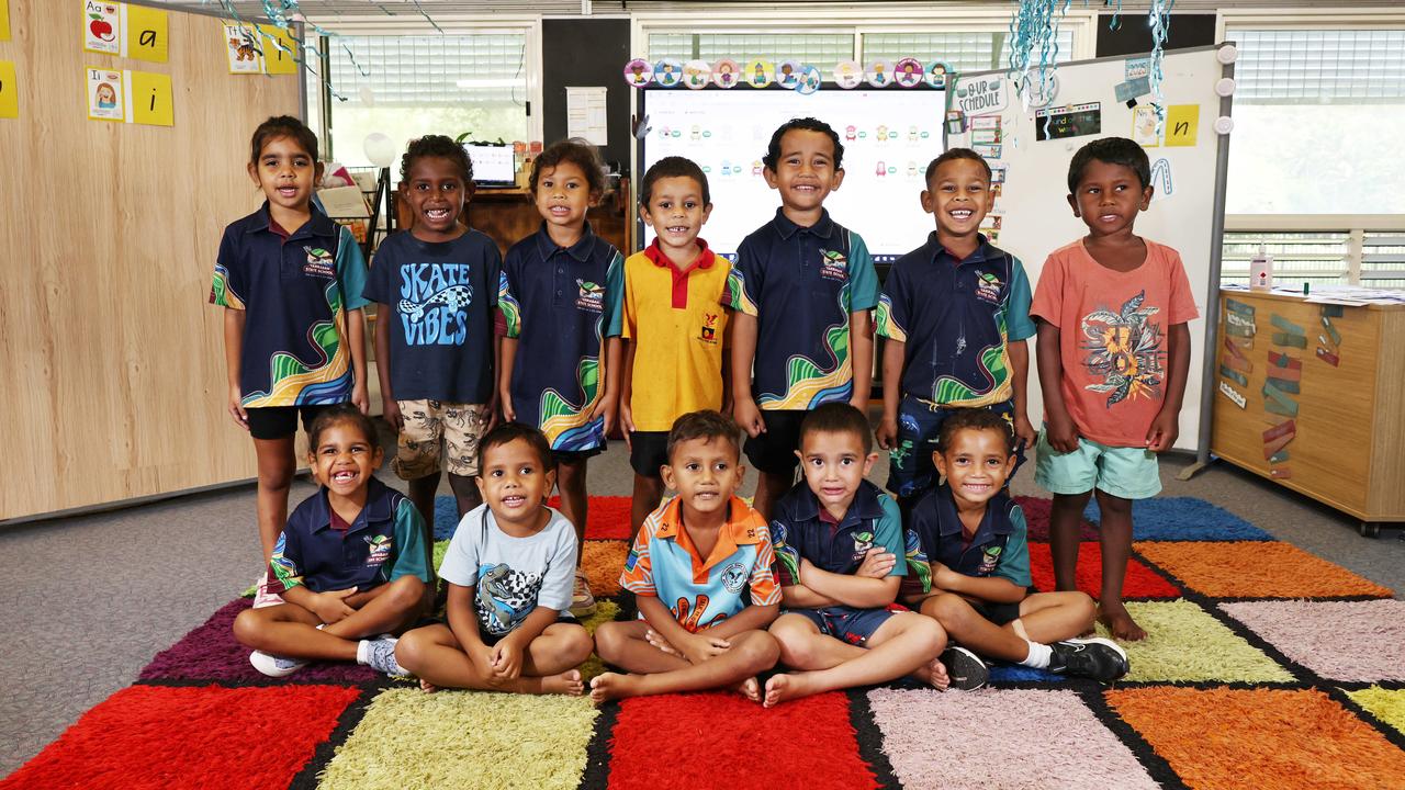 My First Year 2025 – Yarrabah State School Prep Class E. From back row: Kendall, Neil, Tazanna, Tulsa, Tykeliuz, Lockiel, Gary. T’annalise, John, Quayden, Tailyn, Andrew. Picture: Brendan Radke