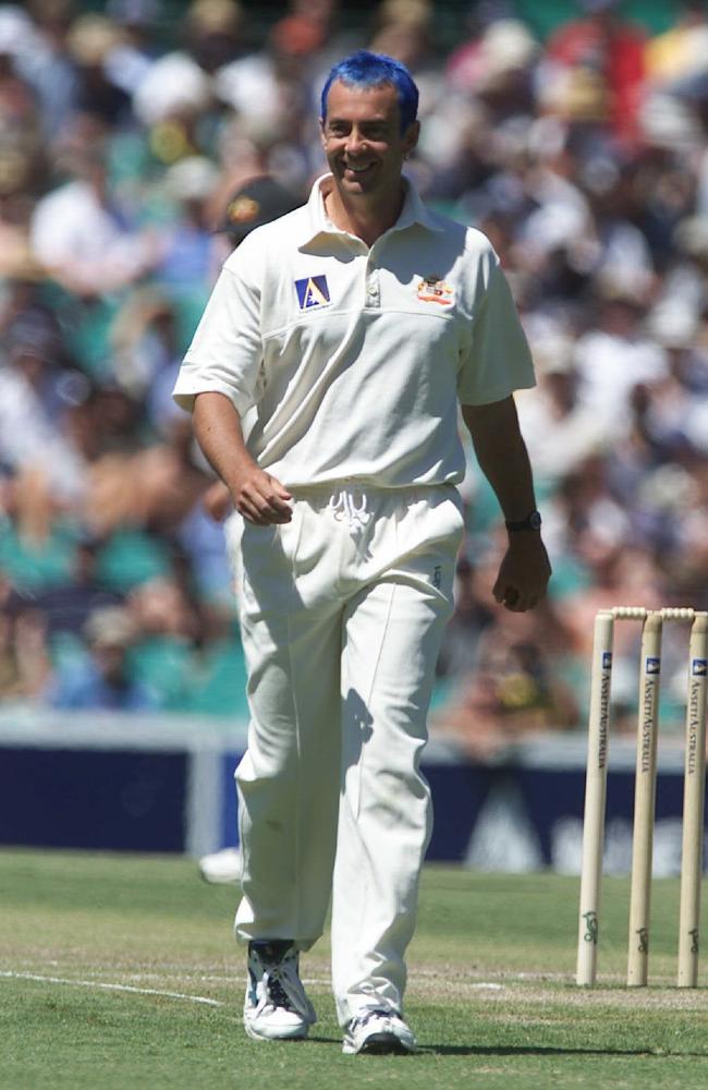 The famous blue hair of Colin Miller featured in the last Test of a five-match series, not against England. Picture: Supplied