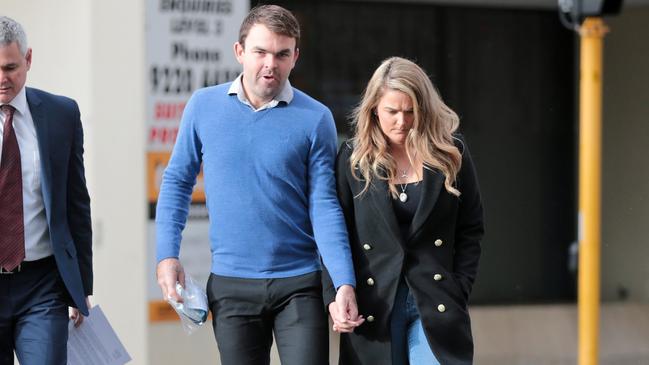 Former Olympic cyclist Jack Bobridge arrives at the District Court, Perth, for sentencing today. Picture: The West Australian