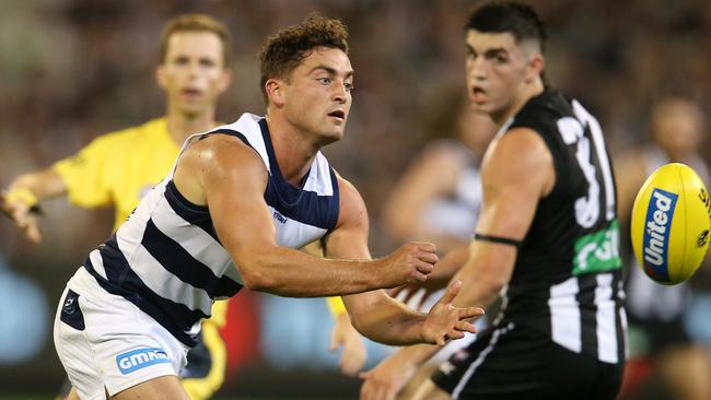 Luke Dahlhaus has been an inspired addition to Geelong’s forward line. Picture: Michael Klein.