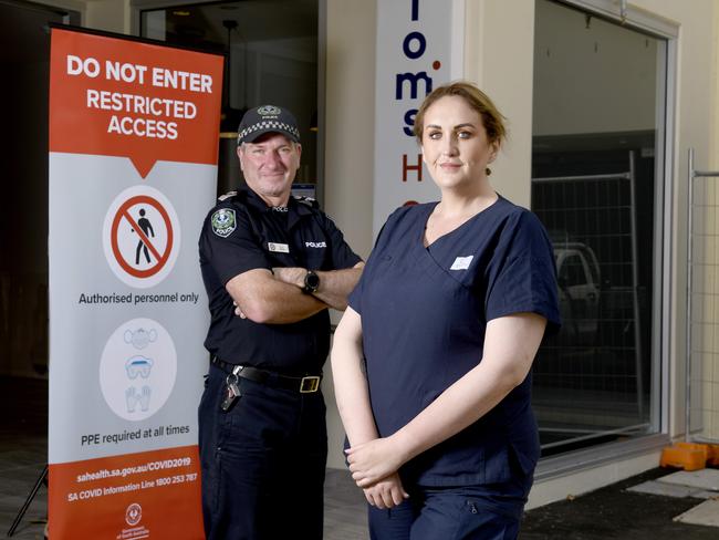 Acting inspector Bryce Wood and nurse unit manager Nikki Clark. Picture: Naomi Jellicoe