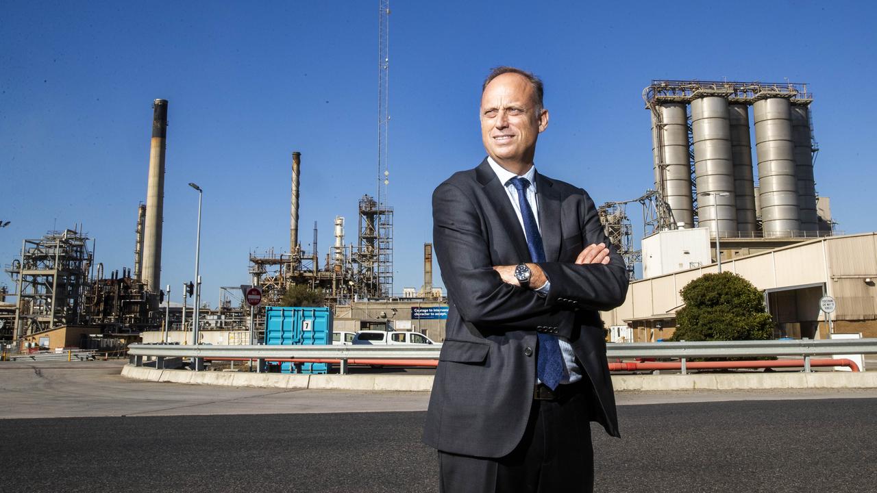 Viva Energy CEO Scott Wyatt at their Geelong refinery.. Aaron Francis/The Australian