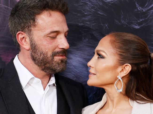 US actress/singer Jennifer Lopez and US actor Ben Affleck arrive for the premiere of "The Mother" at the Westwood Regency Village Theater in Los Angeles, California, on May 10, 2023. (Photo by Michael Tran / AFP)