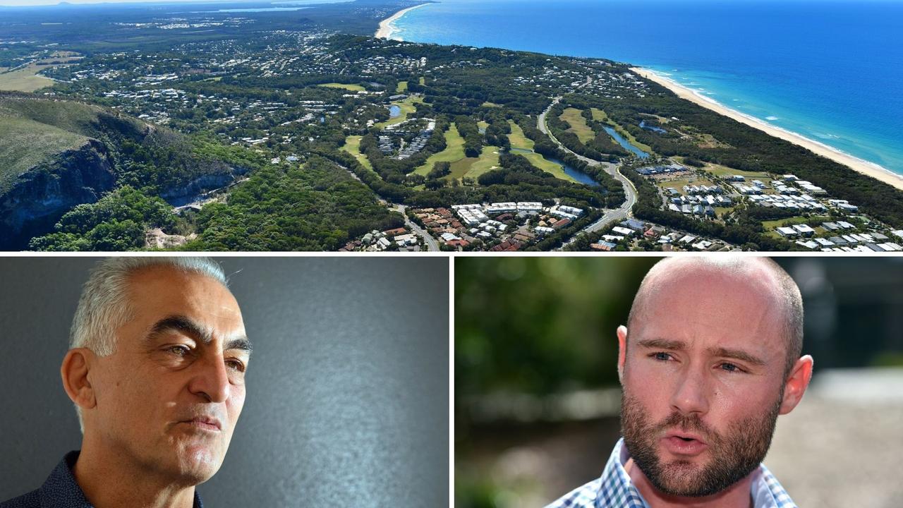 Former planning portfolio councillor Christian Dickson, bottom right, says he was unaware of a mooted refusal of Sekisui House's Yaroomba Beach proposal, while Division 4 councillor Joe Natoli has called for a Crime and Corruption Commission investigation.