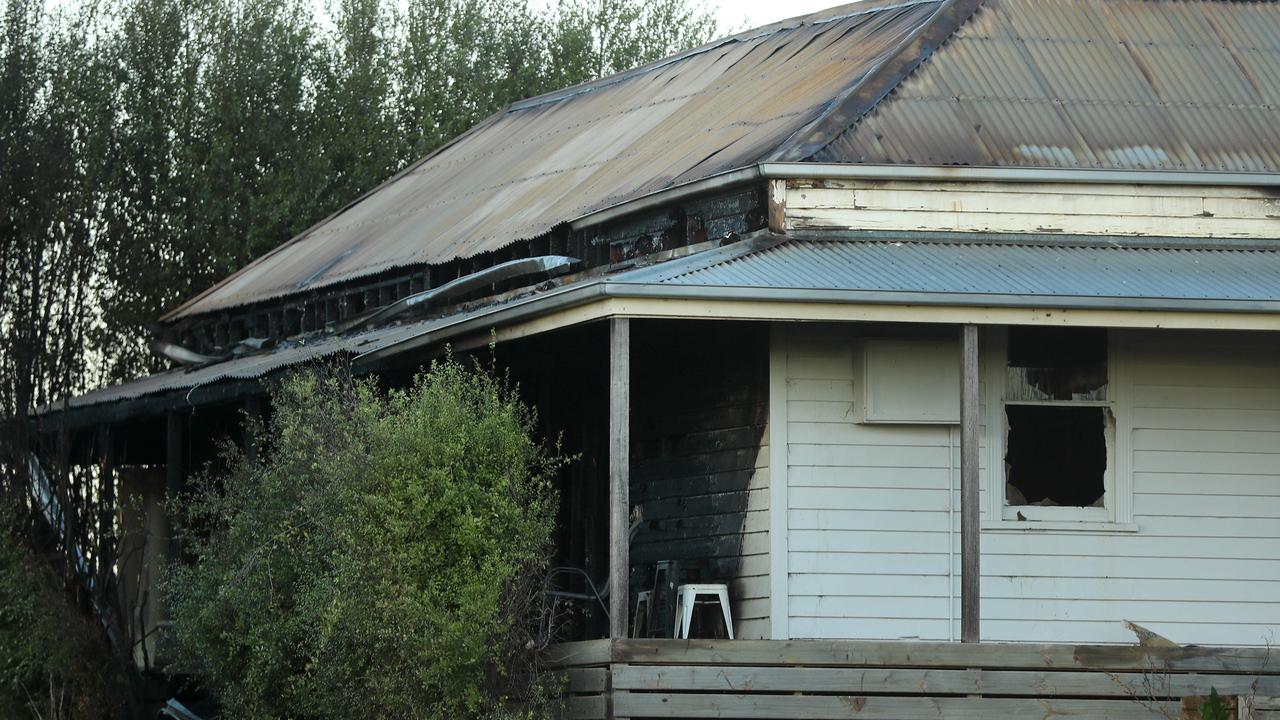 A vacant house on Boundary Rd in Armstrong Creek after it caught fire. Picture: Alison Wynd