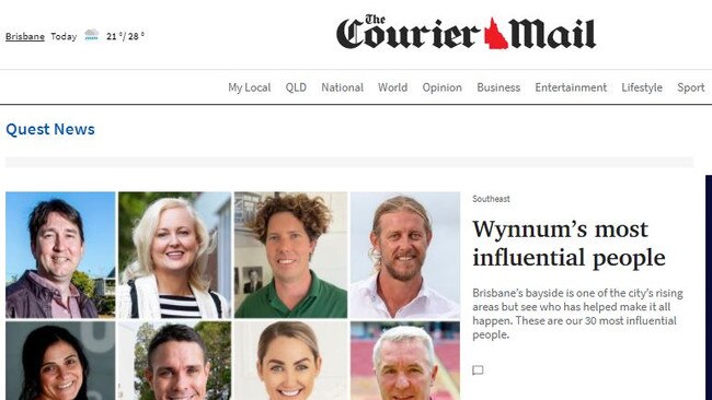 The Quest Community News homepage on The Courier Mail website.