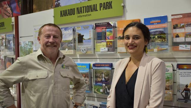 Tourism Top End general manager Glenn Hingley with Tourism Minister Lauren Moss.