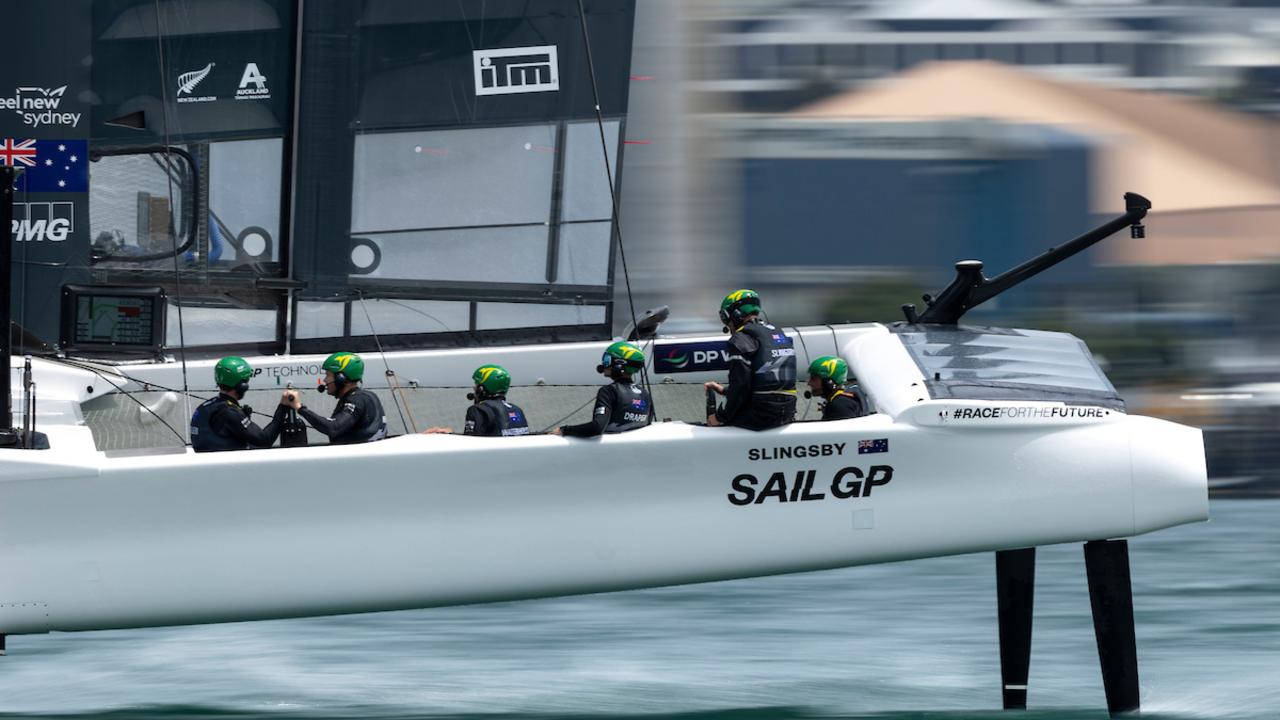 Australia SailGP Team in action in Auckland. Photo: Felix Diemer for SailGP.