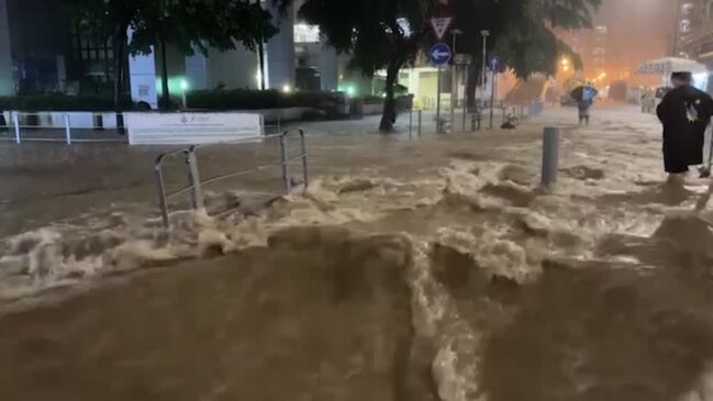 Record-breaking rain and flash floods in Hong Kong | news.com.au ...