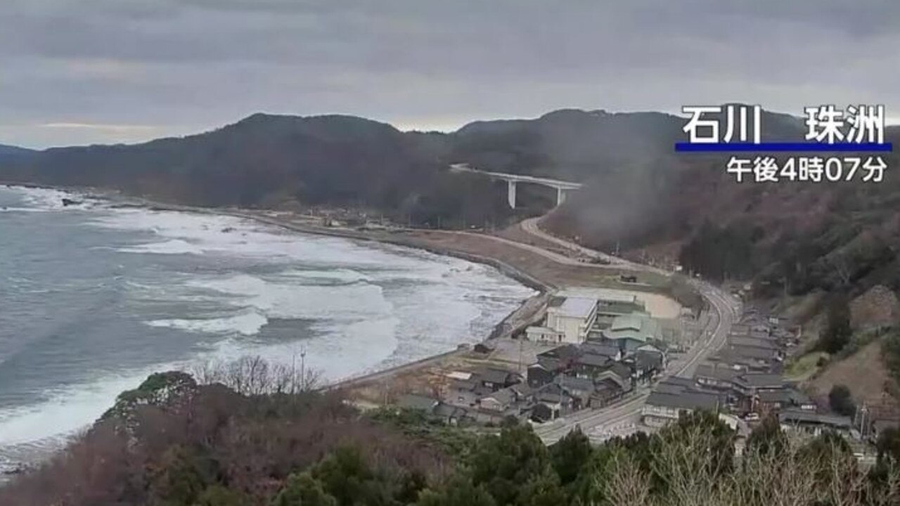 Authorities have warned of waves as high as 5m in Noto. Picture; NHK via EVN
