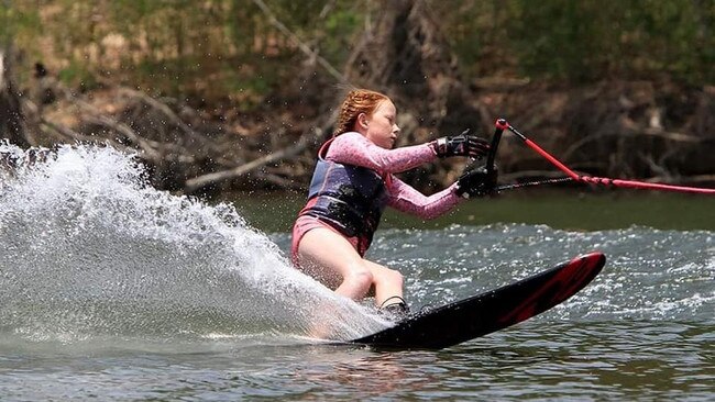 Hannah Pollock, daughter of Townsville Water Ski Club president Greg Pollock, will hit the water this weekend as recreational boating COVID-19 restrictions get lifted.