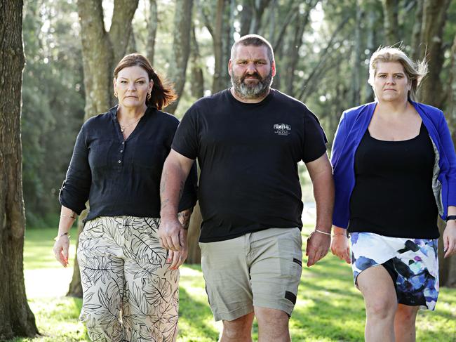 Emma Wardle's parents Tania Simshauser, Mathew Wardle and aunty Kristy Smith. Emma was killed by her then boyfriend. Photographer: Adam Yip