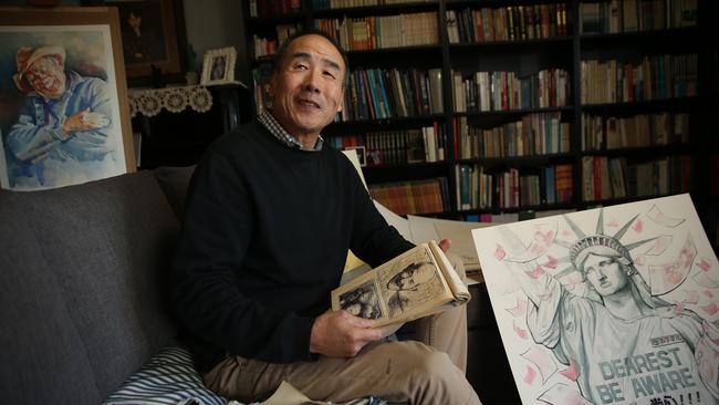 Former political prisoner Jin Cheng was held in a Beijing prison after painting illustrations for a human rights magazine. Picture: Vanessa Hunter