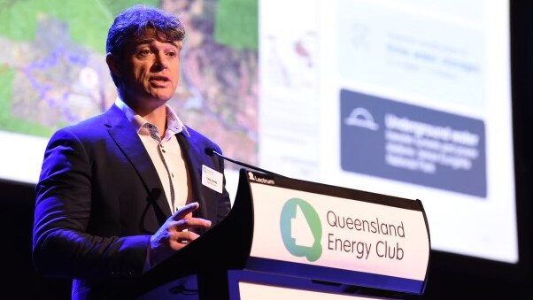 Queensland Hydro CEO Chris Evans has expressed confidence regional businesses can gain from the massive energy project. Here he speaks at the Queensland Energy Club in Mackay on March 22, 2023. Picture: Contributed