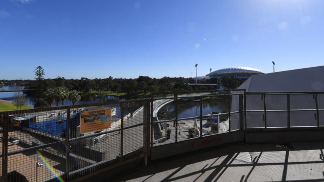 Premium gaming floor views at the under-construction new SkyCity Adelaide casino and luxury hotel. Picture: Tricia Watkinson.