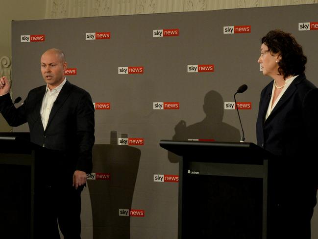 The pair were questioned about paid parental leave and superannuation. Picture: NCA NewsWire / Andrew Henshaw