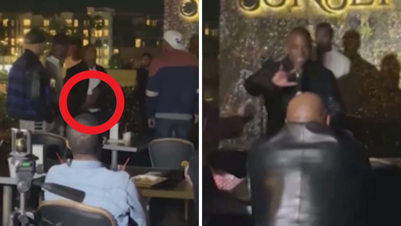 This fan pulled out a gun in front of Mike Tyson. Photo: TMZ/Backgrid.