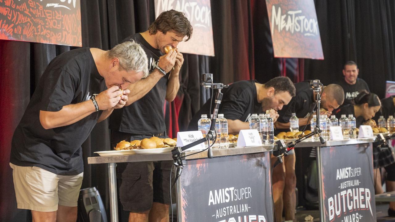 Professional category of the slider throwdown. Meatstock 2023 at Toowoomba Showgrounds. Saturday, April 15, 2023. Picture: Nev Madsen.