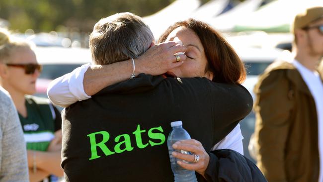 Emotion overcomes Lachlan’s mother. Picture: Troy Snook