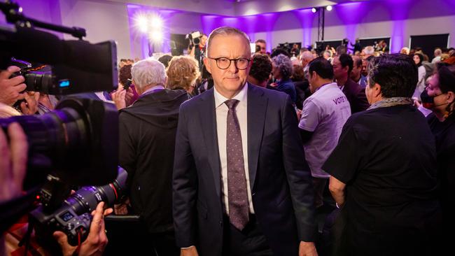 Prime Minister Anthony Albanese leaves the Yes campaign launch last month. Picture: Getty Images