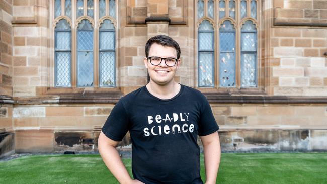 Young Australian of the Year finalist Corey Tutt is the founder of Deadly Science, which has donated more than 7000 books and telescopes to kids in remote communities. Picture: MONIQUE HARMER