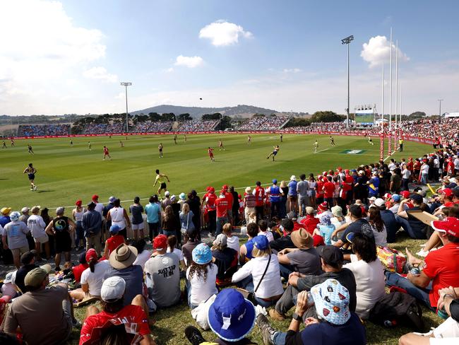 General view of the fans during the AFL Gather Round match between the Sydney Swans and West Coast Eagle at Mount Barker on April 6, 2024.  Photo by Phil Hillyard(Image Supplied for Editorial Use only - **NO ON SALES** - Â©Phil Hillyard )