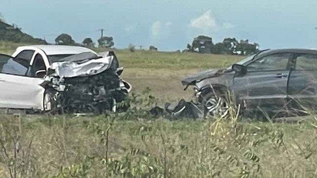 Emergency crews are on scene at a serious crash on the Bruce Hwy at Inkerman. Picture: Estelle Sanchez