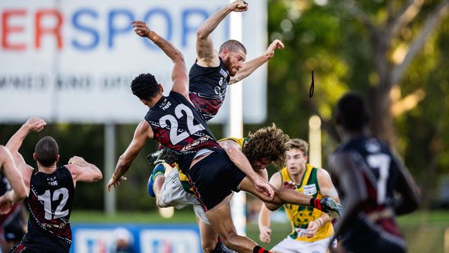 St Mary's took on the Tiwi Bombers in the 2024-25 NTFL men's semi-final. Picture: Pema Tamang Pakhrin