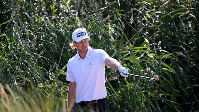 Travis Smyth of Australia assesses his shot on the 17th hole. Picture: Getty Images