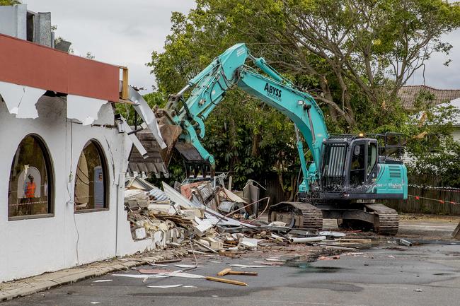 Demolition at the old Cav's Steakhouse location in Labrador. Picture: Jerad Williams