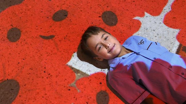 Kynan Long, Year 2, at Ormiston College’s new Centre for Learning and Innovation. Picture: John Gass/AAP