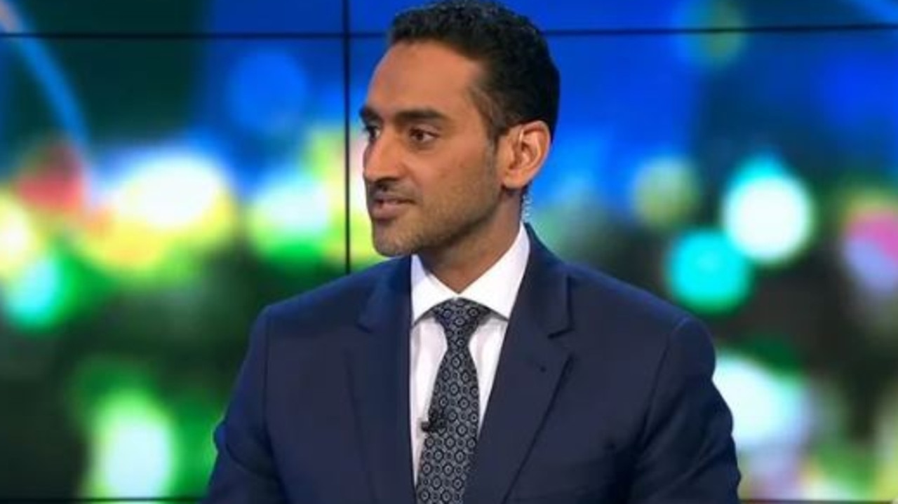 Waleed Aly fired up at Rachel on The Project. Picture: Channel 10