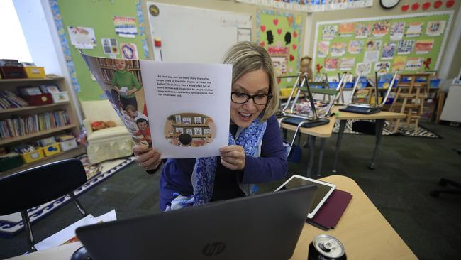 Teachers have been reading to their students online. Picture: Andy Lyons/Getty Images/AFP