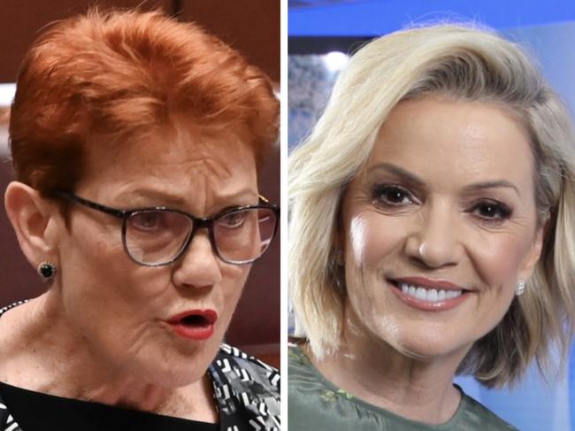 TV veteran Sandra Sully has been forced to correct herself during a live broadcast after an unfortunate slip of the tongue when announcing Pauline Hanson’s court battle.