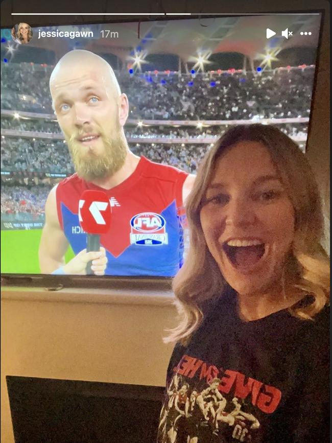 Jessica Gawn wife of Max Gawn after the Melbourne Daemons win the 2021 AFL premiership. picture: Instagram