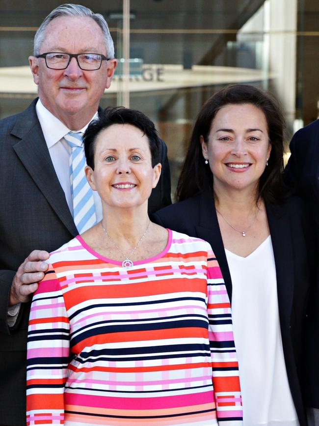 Mr Hazzard with former Northern Beaches Hospital CEO Deborah Latta and outgoing medical director Louise Messara. Picture: Adam Yip