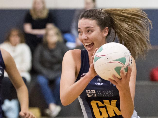 Ashleigh Ervin, Bull Sharks. Darling Downs Panthers - Ruby vs Bond Uni Bull Sharks - Ruby.  Hart Sapphire Series Netball. Sunday, 23rd Aug, 2020.