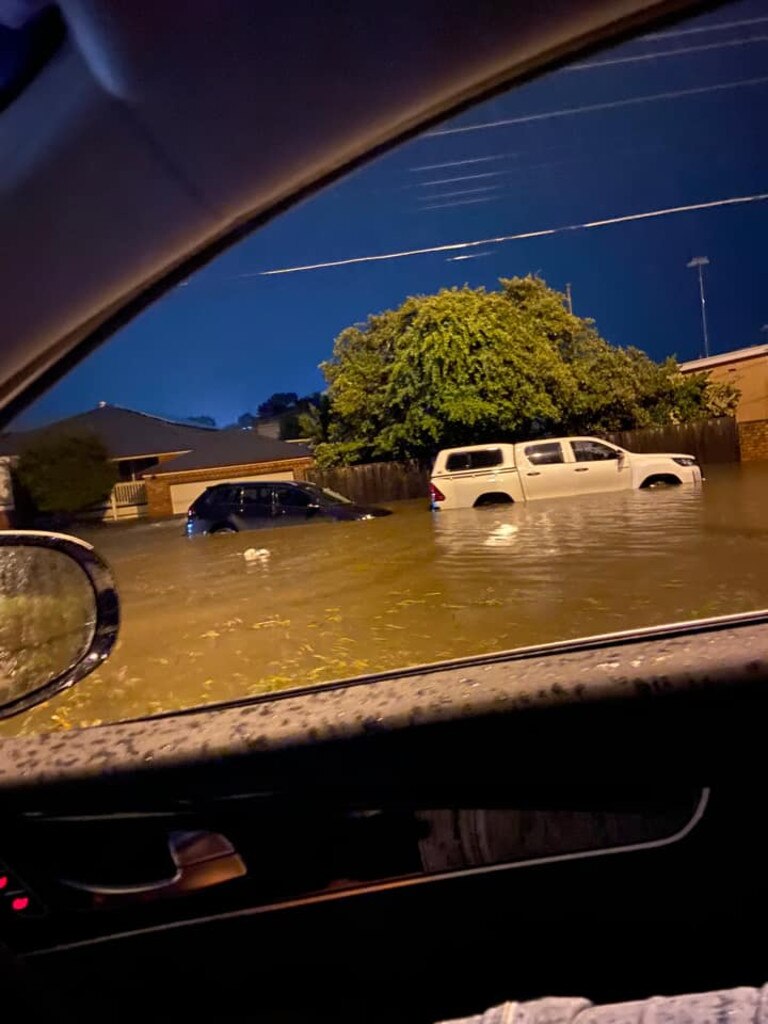 Flash flooding along Ballarat Rd. Picture: Rosemary Bei