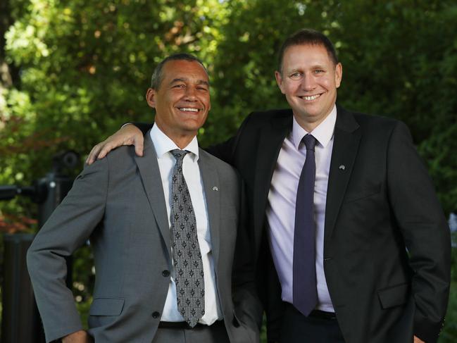 ****EMBARGO***UNTIL 8.30PM 25 JAN***AUSTRALIAN OF THE YEAR WINNERSFRIDAY 25TH JANUARY 2019.L-R: Western Australian, 2019 Australian of the Year, Cave -diver and Rescuer Craig Challen with South Australian, 2019 Australian of the Year, Anaesthetist and cave diver, Dr Richard Harris. Picture Gary Ramage****EMBARGO***UNTIL 8.30PM 25 JAN***Picture: Gary Ramage